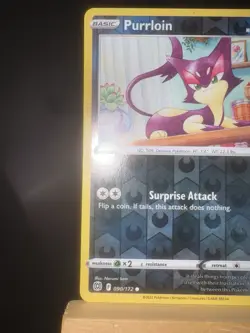 PURRLOIN - 90/172 - Brilliant Stars NM - Reverse Holo Common - Pokemon TCG Card - Image 2