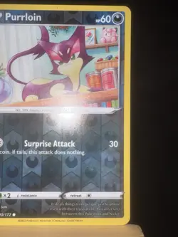 PURRLOIN - 90/172 - Brilliant Stars NM - Reverse Holo Common - Pokemon TCG Card - Image 3
