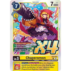 4X Chaperomon EX7-027 Rare Digimon LIBERATOR NM Digimon Card Game - Image 1