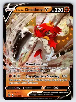 Hisuian Decidueye V 083/189 2022 Astral Radiance Pokemon Card Full Art - Nm - Image 1