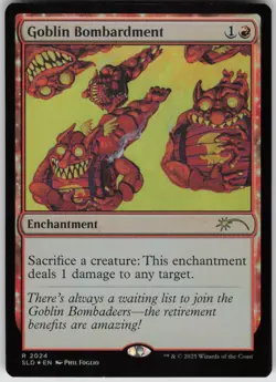 MTG Goblin Bombardment Rainbow Foil Foil NM Secret Lair Drop Series Magic 2024 - Image 1