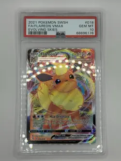 2021 POKEMON SWORD & SHIELD EVOLVING SKIES #018 FULL ART/FLAREON VMAX PSA 10 - Image 1