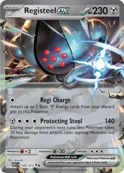 Registeel ex Double Rare ME: Ascended Heroes 145/217 NM Holofoil Pokemon - Image 1