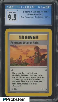 ​2001 Pokemon Neo Revelation 1st Edition #62/64 Pokemon Breeder Fields CGC 9.5 - Image 1