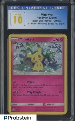 ​2019 Pokemon BSP Single Pack Blister #SM163 Mimikyu HoloCGC 10 PRISTINE - Image 1