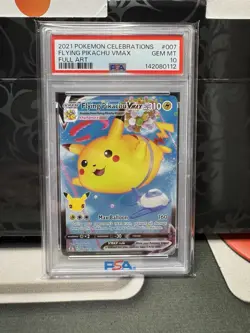 2021 Pokemon Celebrations Flying Pikachu VMax Full Art PSA 10 - Image 1