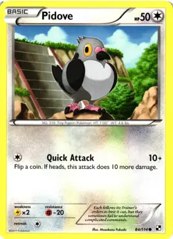 Pokemon TCG Pidove 84/114 Black & White Common VLP - Image 1