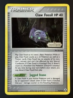 Pokemon Claw Fossil 78/92 Reverse Holo EX Legend Maker - NM - Image 1