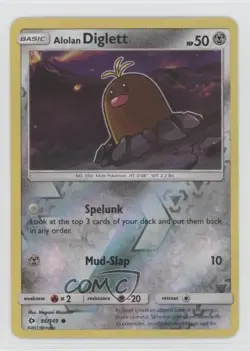 Alolan Diglett Reverse Foil Pokemon Sun & Moon Base #86 - Image 1