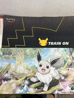 Pokemon TCG Celebrations 25th Anniversary Train On Premium & Radiant Eevee Mats - Image 2