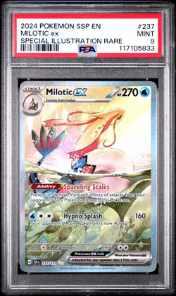 2024 POKEMON SSP EN-SURGING SPARKS SPECIAL ILLUSTRATION RARE MILOTIC EX PSA 9 - Image 1