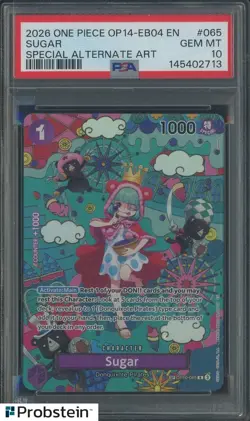 2025 One Piece OP14-EB04 EN Special Alternate Art #065 Sugar PSA 10 GEM MINT - Image 1