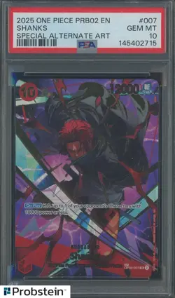 2025 One Piece PRB02 EN Special Alternate Art #007 Shanks PSA 10 GEM MINT - Image 1
