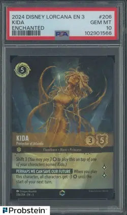 2024 Disney Lorcana EN 3 #206 Kida Enchanted PSA 10 GEM MINT - Image 1