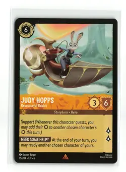 JUDY HOPPS 15/204 RARE NON FOIL DISNEY LORCANA NM - Image 1