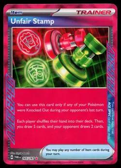 Unfair Stamp 165/167 Twilight Masquerade Ace Spec Holo Pokemon Card - Image 1