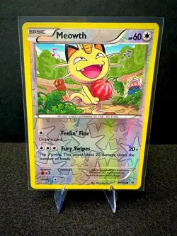 Meowth 67/108 XY Roaring Skies Reverse Holo Common Pokemon TCG Card NM - Image 1