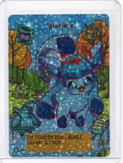 Glaceon X Fan Art Card – Pokiebubies V2 1st Edition – Chef Ken Lee – Holo Glacie - Image 1