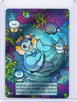 Vaporeon V Fan Art Card – Pokiebubies V2 1st Edition – Non-TCG – NM - Image 1