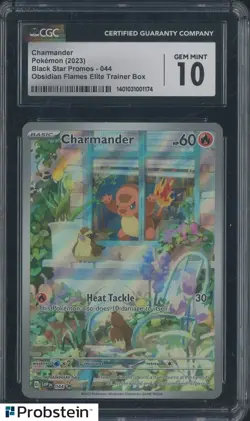 2023 Pokemon Obsidian Flames ETB #044 Charmander Black Star Promo CGC 10 - Image 1