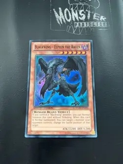 YUGIOH BLACKWING ELPHIN THE RAVEN SUPER RARE WGRT-EN026 LIMITED EDITION - Image 1