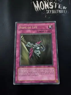 YUGIOH ROPE OF LIFE ULTRA RARE PGD-105 1ST EDITION PLAYED - Image 1