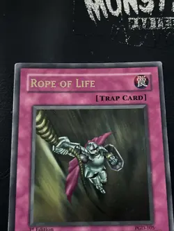 YUGIOH ROPE OF LIFE ULTRA RARE PGD-105 1ST EDITION PLAYED - Image 3