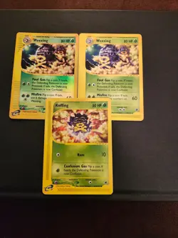 Set of 3 Pokemon Cards Weezing Reverse Holo (Expedition) - Image 1
