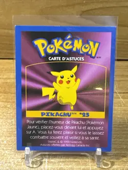 Pokemon Pikachu #25 Game Tip Card Kellogg Canada Played Condition - Image 2