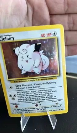 Pokemon TCG Clefairy Holo Card Base Set, Rare, 5/102 - Image 3