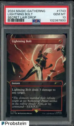 2024 MAGIC THE GATHERING SECRET LAIR DROP #1743 LIGHTNING BOLT MARVEL PSA 10 - Image 1