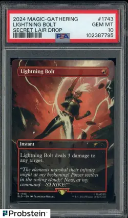 2024 MAGIC THE GATHERING SECRET LAIR DROP #1743 LIGHTNING BOLT MARVEL PSA 10 - Image 1