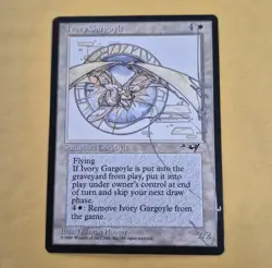 MTG Alliances Ivory Gargoyle Silver Signed Quinton Hoover Magic Unplayed NM - Image 2