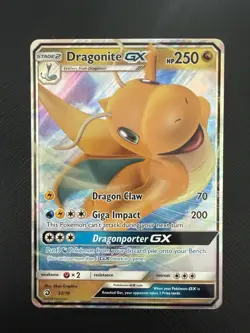 The Pokemon Company Dragonite GX 37/70 Dragon Majesty Ultra Rare Holo 250HP - Image 1