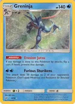 Greninja 9/18 Rare Ultra Detective Pikachu Pokemon LP - Image 1