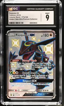 CGC 9 Rayquaza Gx 177a/168 Hidden Fates Ultra Premium Collection Shiny POKEMON - Image 1