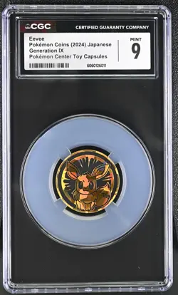 CGC 9 Eevee Pokemon Center Toy Capsules Japanese POKEMON COINS - Image 1