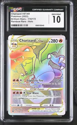 [CGC 10] Charizard VSTAR 174/172 Brilliant Stars Rainbow Rare Holo POKEMON - Image 1