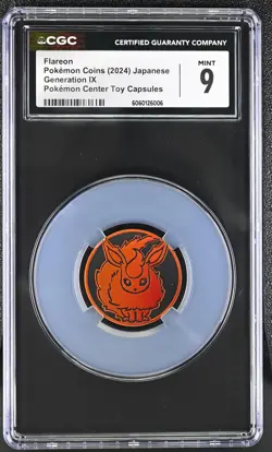 CGC 9 Flareon Pokemon Center Toy Capsules Japanese POKEMON COINS - Image 1