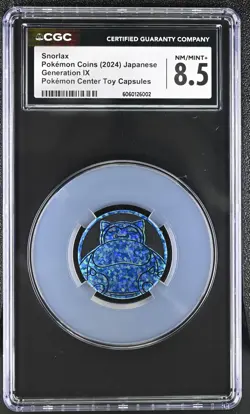 CGC 8.5 Snorlax Pokemon Center Toy Capsules Japanese POKEMON COINS - Image 1