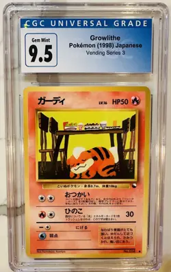 Pokemon JPN Glossy Growlithe Vending Series 3 Cgc 10 - Image 1