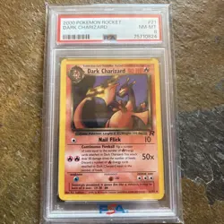 2000 Pokemon Dark Charizard Team Rocket #21 PSA 8 - Image 1