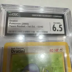 CGC 6.5 NM/MINT+ Dratini Team Rocket 1st Edition 2000 Pokemon WOTC 53/82 -29 - Image 3