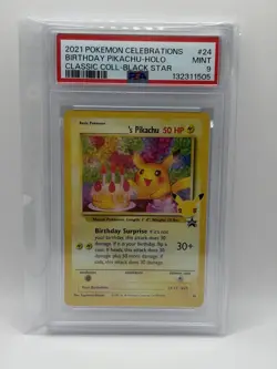 2021 POKEMON CELEBRATIONS CLASSIC COLLECTION #24 BIRTHDAY PIKACHU-HOLO BSP PSA 9 - Image 1