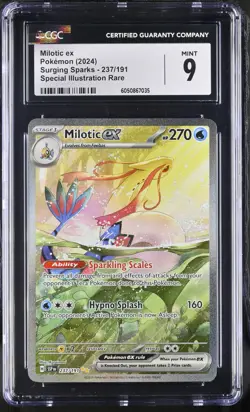 [CGC 9] Milotic ex 237/191 Surging Sparks SSP Special Illustration Rare POKEMON - Image 1