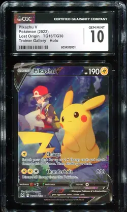 [CGC 10] Pikachu V TG16/TG30 Lost Origin Trainer Gallery Alternate Art POKEMON - Image 1