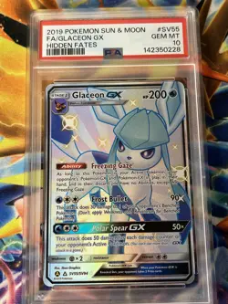 Pokemon PSA 10 Glaceon GX Hidden Fates Full Art SV55/SV94 - Image 3