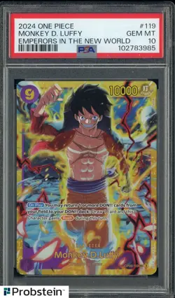 2024 ONE PIECE OP09-EMPERORS IN THE NEW WORLD #119 MONKEY D. LUFFY PSA 10 - Image 1