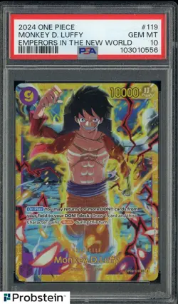 2024 ONE PIECE OP09-EMPERORS IN THE NEW WORLD #119 MONKEY D. LUFFY PSA 10 - Image 1