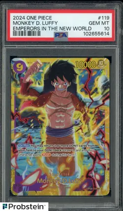 2024 ONE PIECE OP09-EMPERORS IN THE NEW WORLD #119 MONKEY D. LUFFY PSA 10 - Image 1
